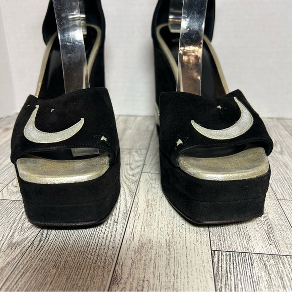 Hermes Tournis wedge sandals black celestial witch Halloween size 38 RARE - Picture 5 of 16